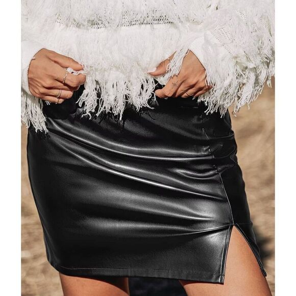 Cupshe Storm Faux Leather Mini Skirt - Picture 4 of 8